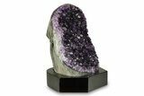 Grape Jelly Amethyst Geode With Wood Base - Uruguay #294173-2